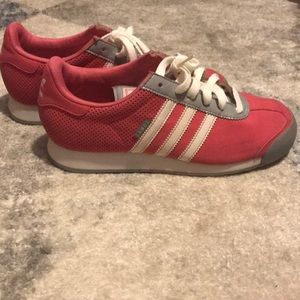 Ladies Pink Suede Adidas Sneakers